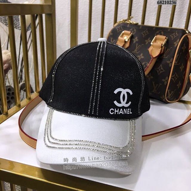 Chanel新品女士帽子 香奈兒燙鑽棒球帽鴨舌帽  mm1421